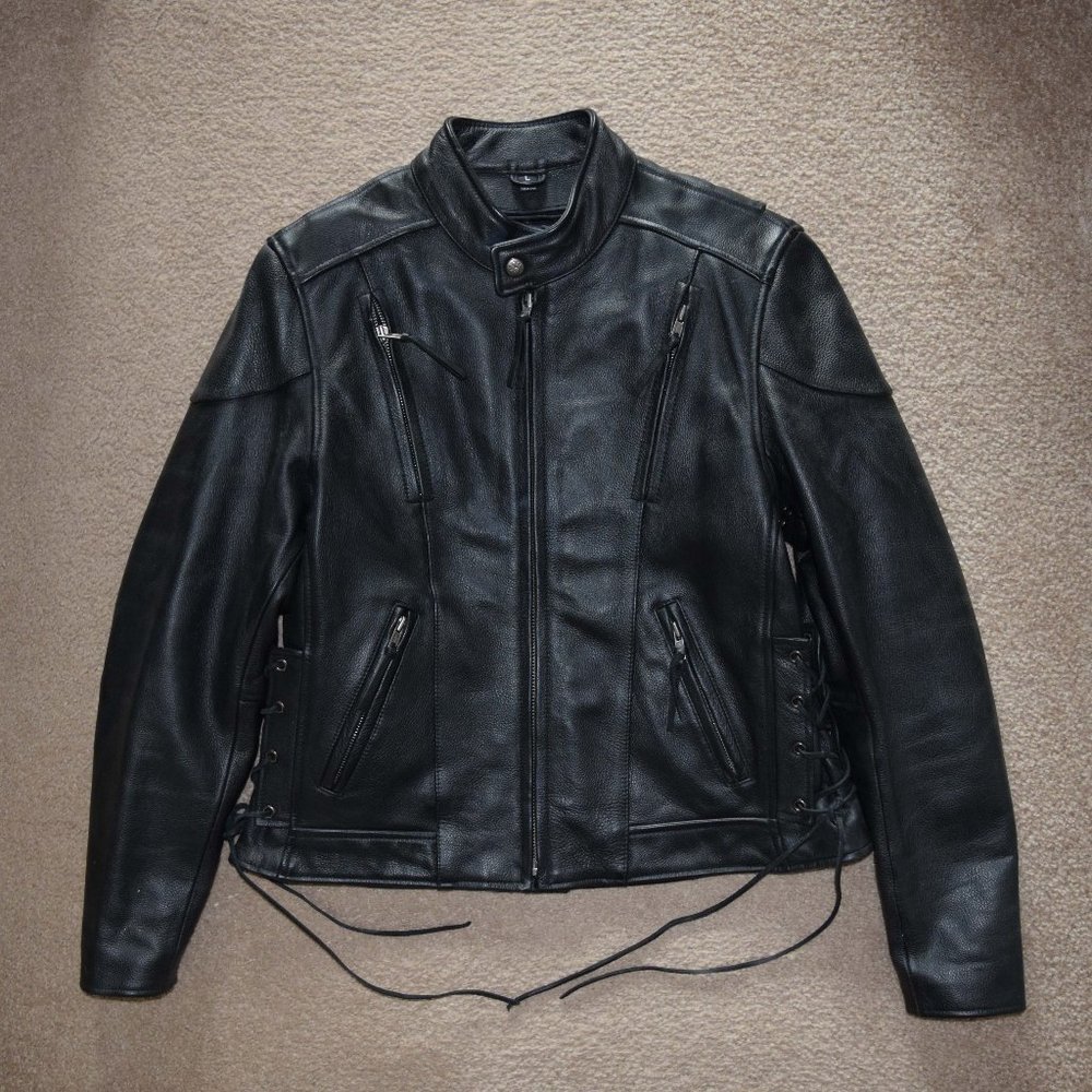 Womens First Leather Apparel Motorcycle Jacket